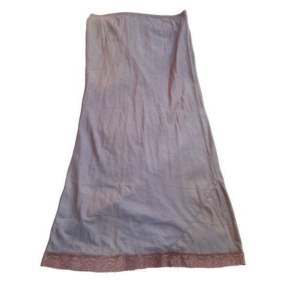 Dosa Dresses & Skirts - Vintage Y2K Dosa Silk Slip Skirt with Lace Trim